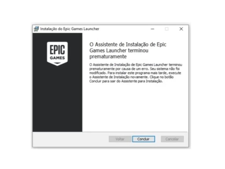 Alguns erros do app da Epic Games e soluções